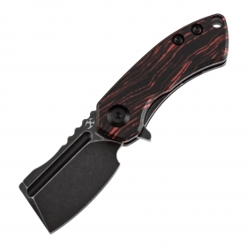 N� Kansept Knives Mini Korvid Red and Black Gmascus K3030S1