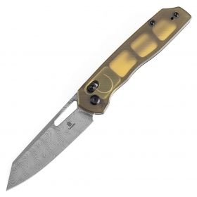 N� Kansept Knives Tenable Shard Damascus Amber PEI T1006V7